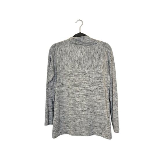 T by Talbots Women's Mock Neck Top Size Small Gray Athleisure Casual Neutral - Picture 2 of 7